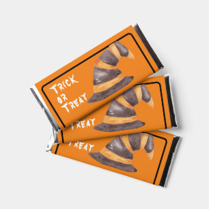 Orange and Black Witches Hat Happy Halloween Hershey Bar Favors