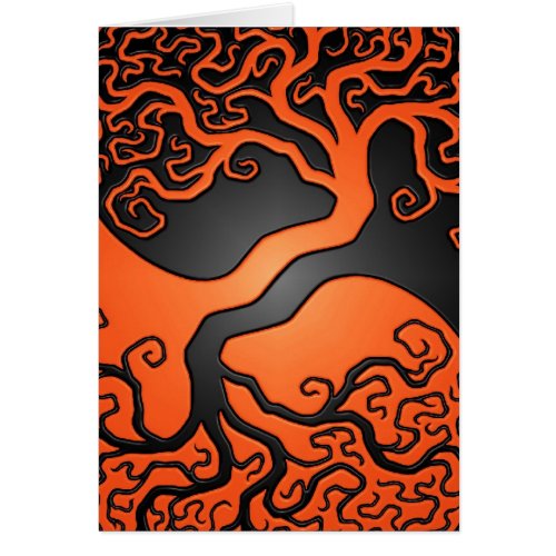 Orange and Black Yin Yang Tree