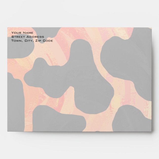 Orange and Black Zebra Monogram Envelope (Front)