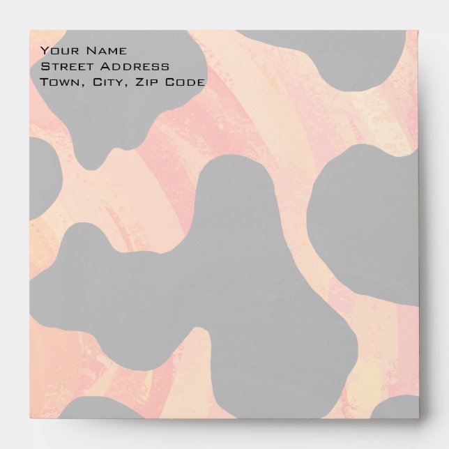 Orange and Black Zebra Monogram Envelope (Front)