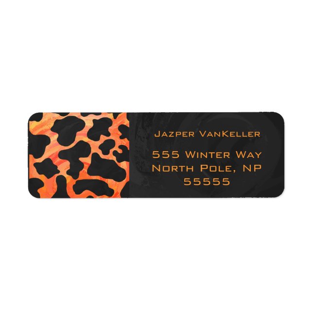 Orange and Black Zebra Monogram Label (Front)