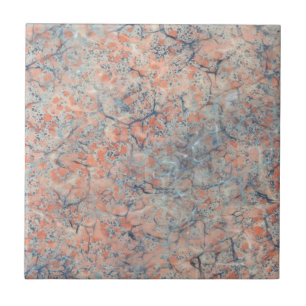 Orange and Blue Abstract Ceramic Tile