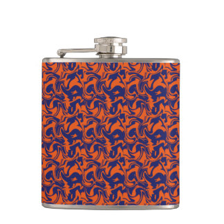 Orange and blue abstract flask