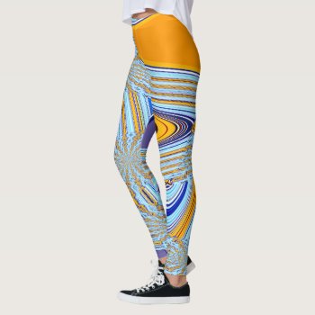 Orange And Blue Abstract Leggings by artinphotography at Zazzle