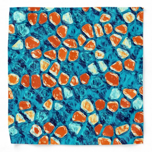 Orange and Blue Abstract Pattern Bandana