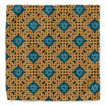Orange and Blue Celtic Knotwork Bandana