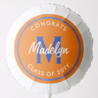 Orange and Blue Custom Graduation Balloon