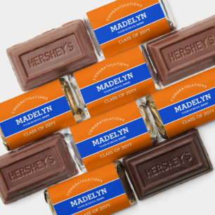 Orange and Blue Custom Graduation Hershey's Miniatures