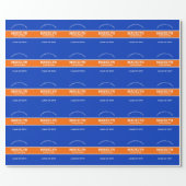 Orange and Blue Custom Graduation Wrapping Paper (Flat)