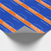 Orange and Blue Custom Graduation Wrapping Paper (Corner)