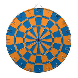 Orange And Blue Dartboard With Darts