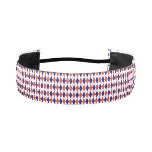 Orange and Blue Diamond Argyle Athletic Headband