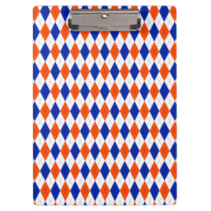 Orange and Blue Diamond Argyle Clipboard