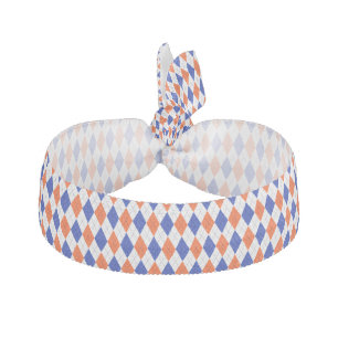 Orange and Blue Diamond Argyle Elastic Hair Tie