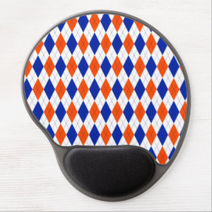 Orange and Blue Diamond Argyle Gel Mouse Pad