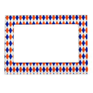 Orange and Blue Diamond Argyle Magnetic Frame