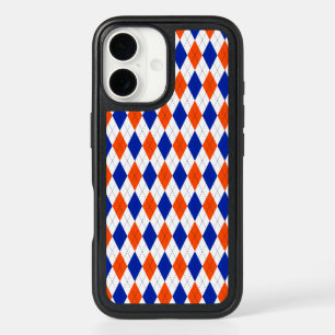 Orange and Blue Diamond Argyle  iPhone 16 Case