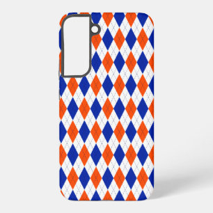 Orange and Blue Diamond Argyle Samsung Galaxy S22+ Case