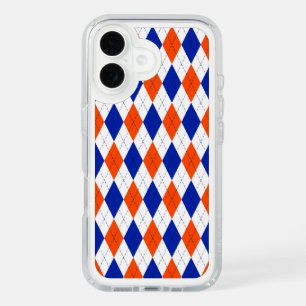 Orange and Blue Diamond Argyle iPhone 16 Case