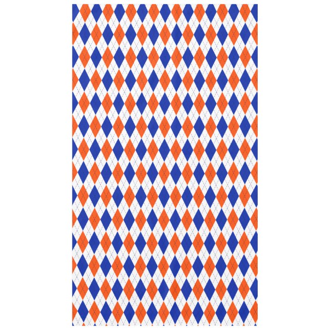 Orange and Blue Diamond Argyle Tablecloth (Front)