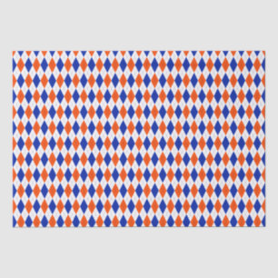 Orange and Blue Diamond Argyle Tissue Paper