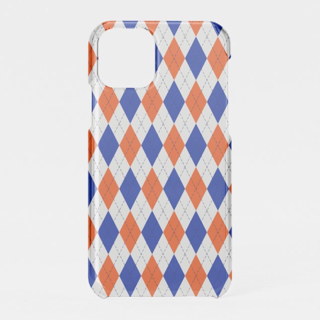 Orange and Blue Diamond Argyle Uncommon iPhone Case (Back)