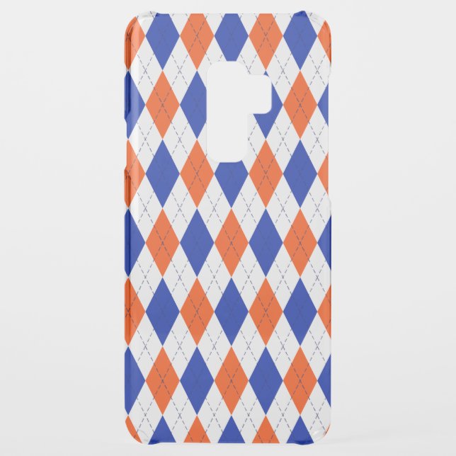 Orange and Blue Diamond Argyle Uncommon Samsung Galaxy Case (Back)