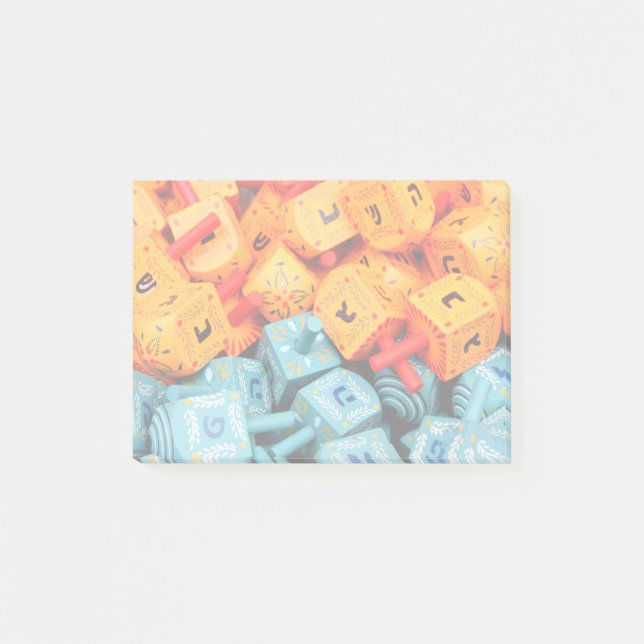 Orange and Blue Dreidels Post-it Notes (Front)