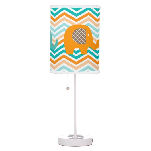 Orange and Blue Elephants Table Lamp (Right)