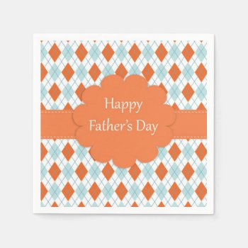 Orange And Blue Father's Day Napkins by Lilleaf at Zazzle