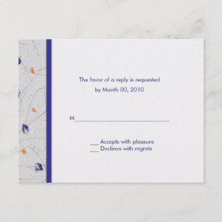 Orange and Blue Flower Petals RSVP Cards