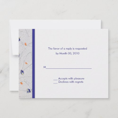 Orange and Blue Flower Petals RSVP Cards
