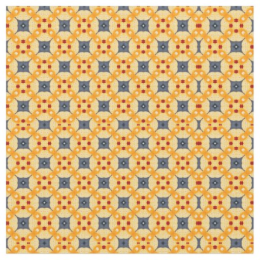 Orange and Blue geometric pattern  Fabric