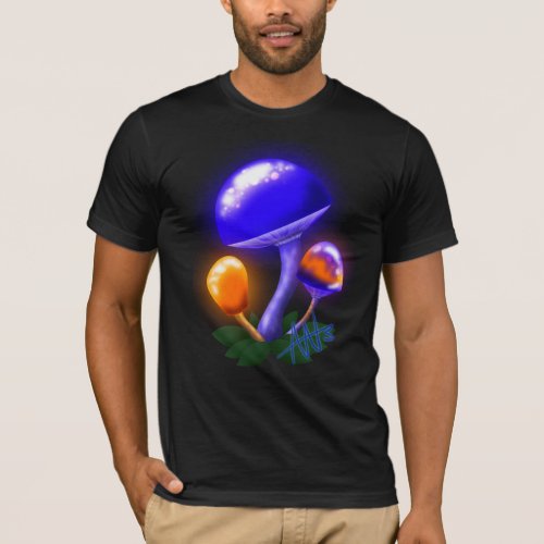 Orange and Blue Glowing Mushroom T_Shirt
