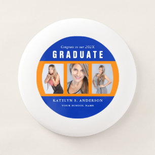 Orange and Blue Graduation Photo Collage Wham-O Frisbee