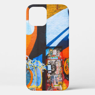 Orange and blue graffiti iPhone 12 case