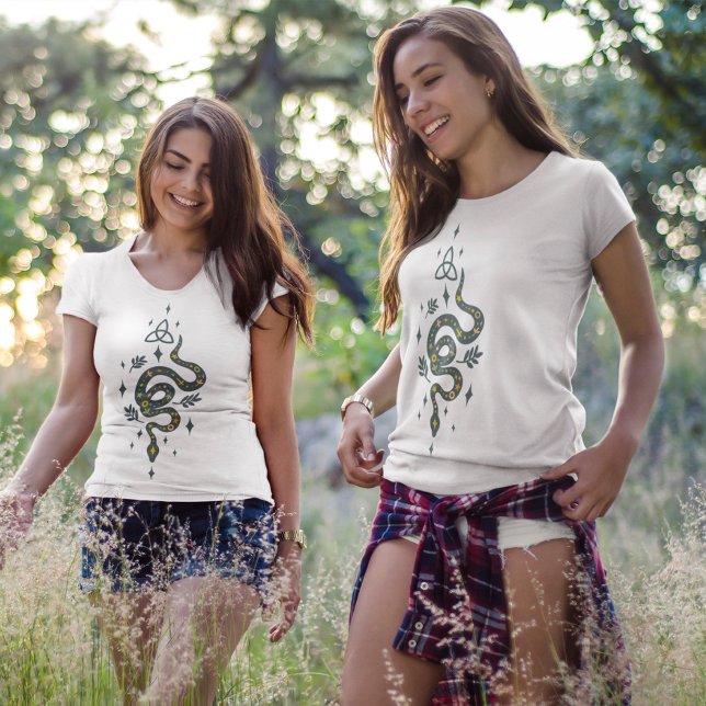 Orange and Blue-gray Halloween Snake Design Tri-Blend Shirt (Creator Uploaded)