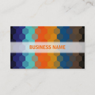 Orange and Blue Hexagon Seamless Pattern 2 Business Card