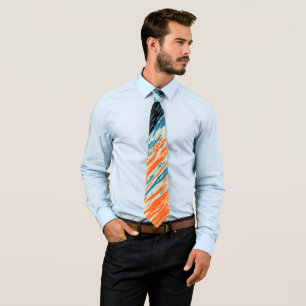 Orange and Blue Neck Tie