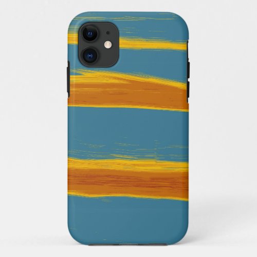 Orange and blue oil paint modern stripes graphic iPhone 11 case