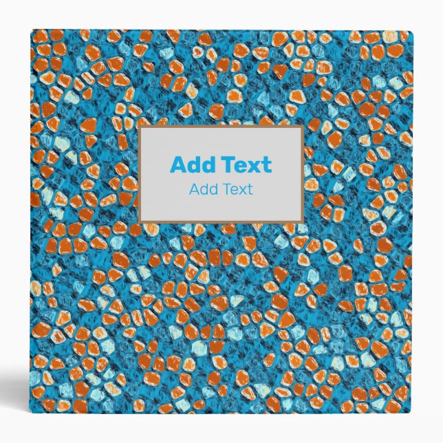 Orange and Blue Pattern 3 Ring Binder (Front)