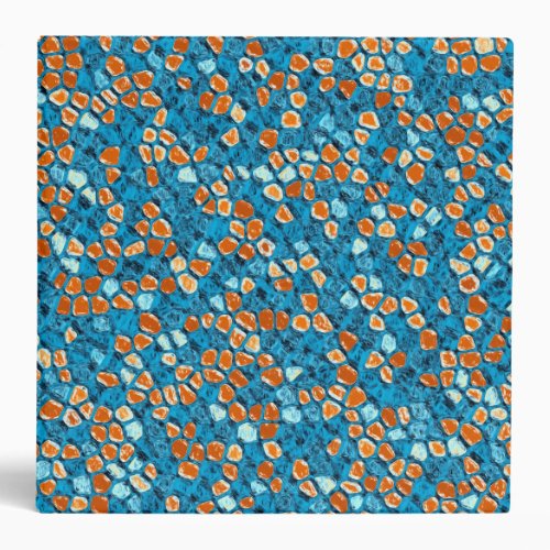 Orange and Blue Pattern 3 Ring Binder