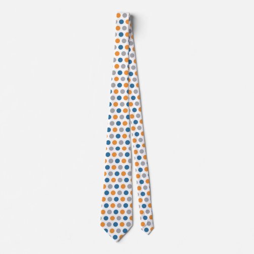 Orange and Blue Pattern Neck Tie