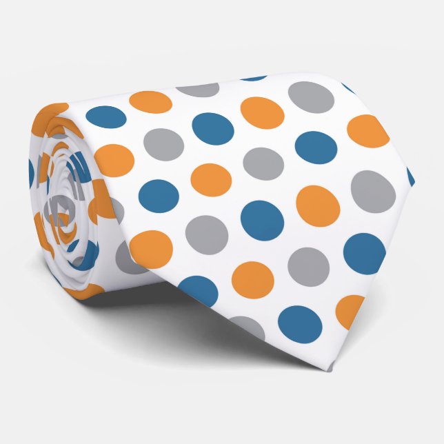 Orange and Blue Pattern Neck Tie (Rolled)