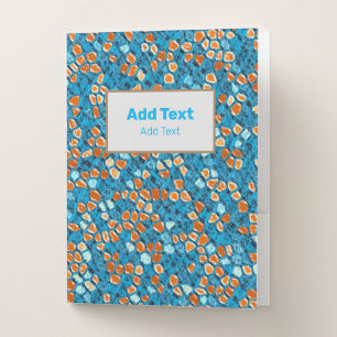 Orange and Blue Pattern Pocket Folder