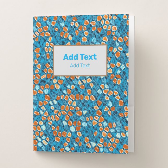 Orange and Blue Pattern  Pocket Folder (Front)