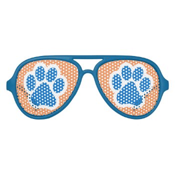 Orange And Blue Paw Print Shades by sharonrhea at Zazzle