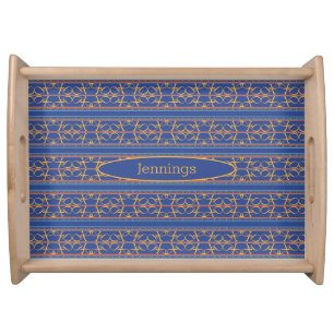 Orange and Blue Personalized Serving Tray
