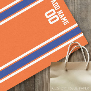 Orange and Blue Personalized Sports Jersey Tissue Paper