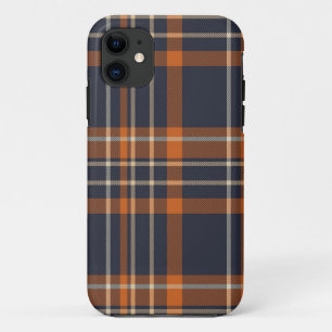 orange and blue plaid iPhone case